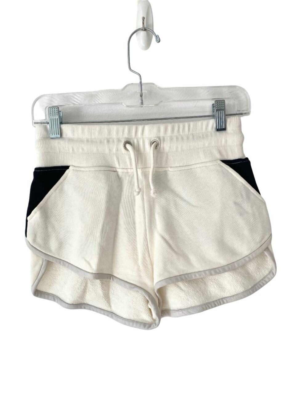 IRO NWOTS Cream Black Drawstring Shorts Sweat French Terry size small